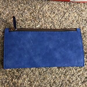 Chic Blue Wallet with Zipper